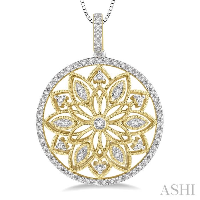Floral Circle Diamond Fashion Pendant-3