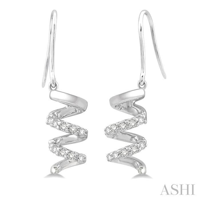 SPIRAL DIAMOND FASHION EARRINGS