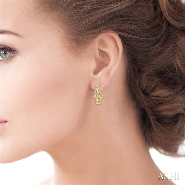 Twisted Diamond Fashion Hoop Earrings-4