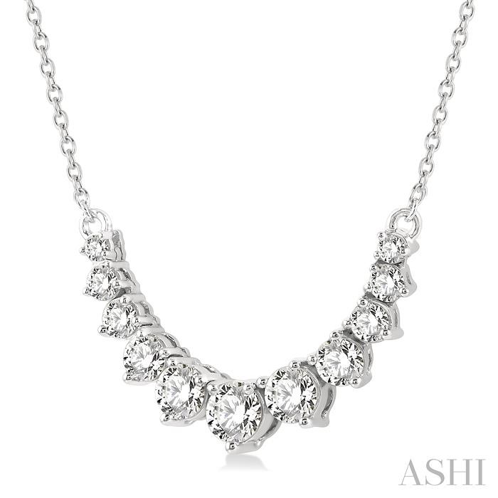 Graduated Diamond Smile Necklace-2