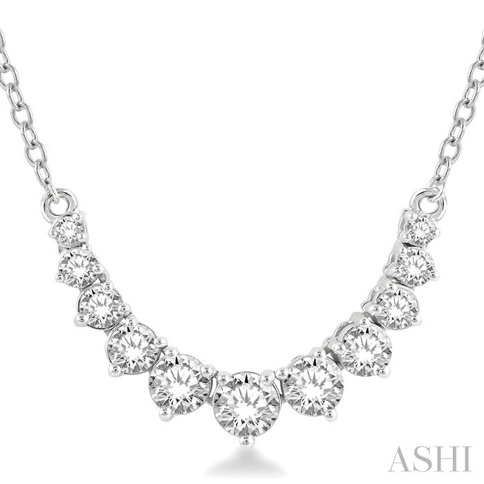 Graduated Diamond Smile Necklace-3
