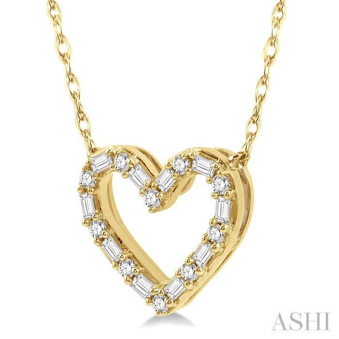 Heart Shape Baguette Diamond Pendant-2