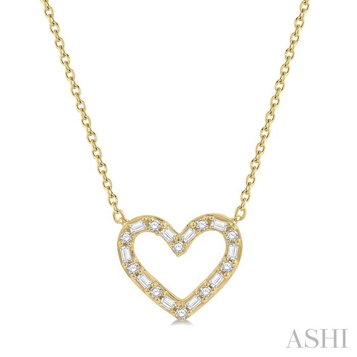 HEART SHAPE BAGUETTE DIAMOND NECKLACE