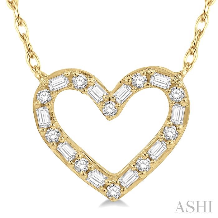 Heart Shape Baguette Diamond Pendant-3