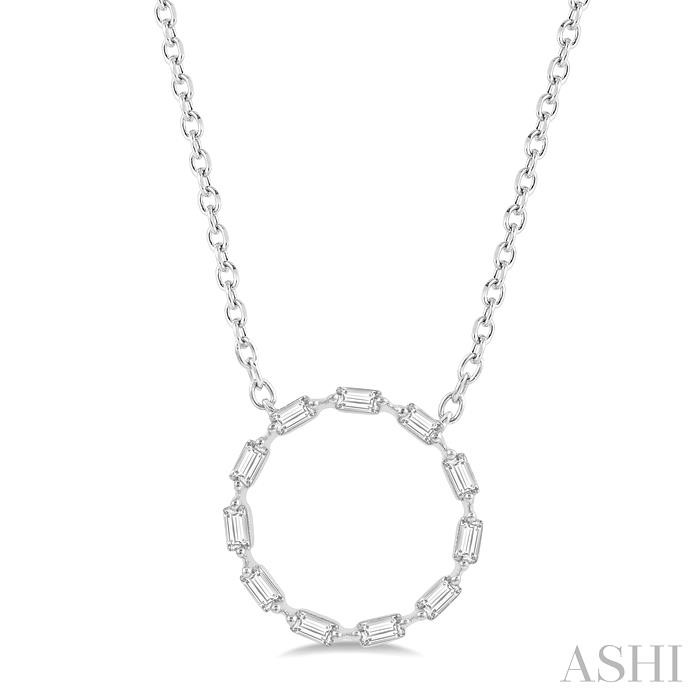 CIRCLE BAGUETTE DIAMOND NECKLACE