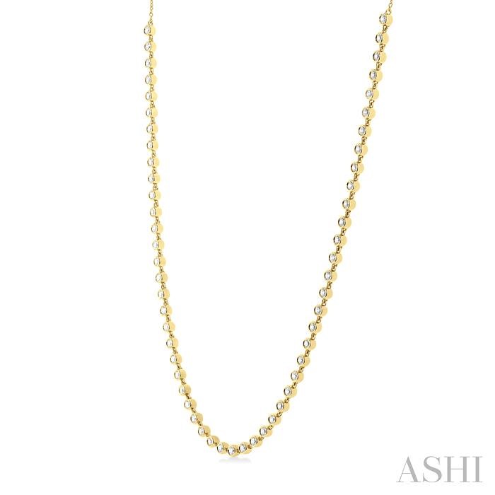 Bezel Set Diamond Tennis Necklace-2