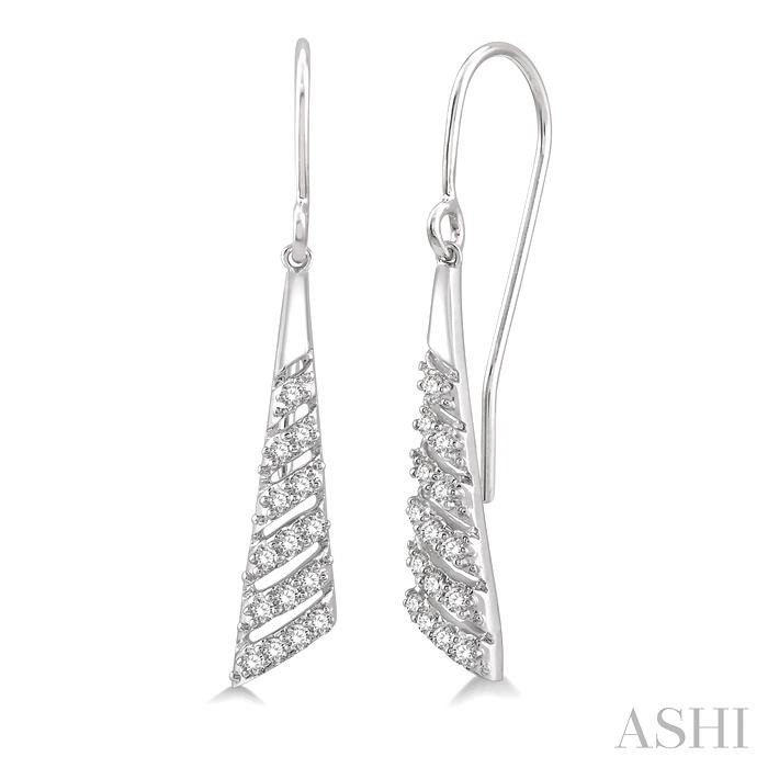 CHEVRON DIAMOND FASHION EARRINGS