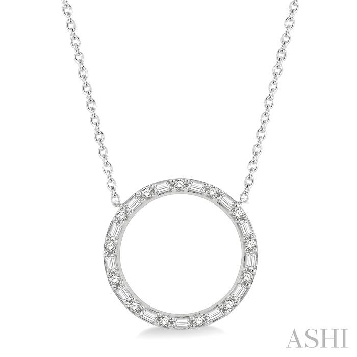 CIRCLE BAGUETTE DIAMOND NECKLACE