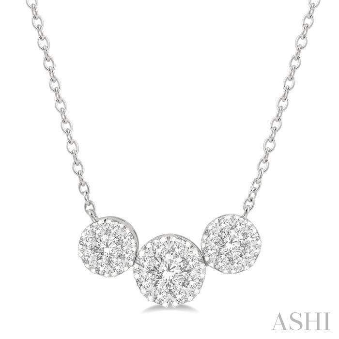 ROUND SHAPE PAST PRESENT & FUTURE LOVEBRIGHT ESSENTIAL DIAMOND NECKLACE