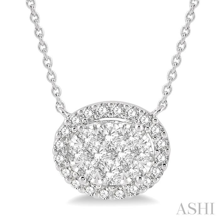 OVAL SHAPE LOVEBRIGHT ESSENTIAL DIAMOND NECKLACE