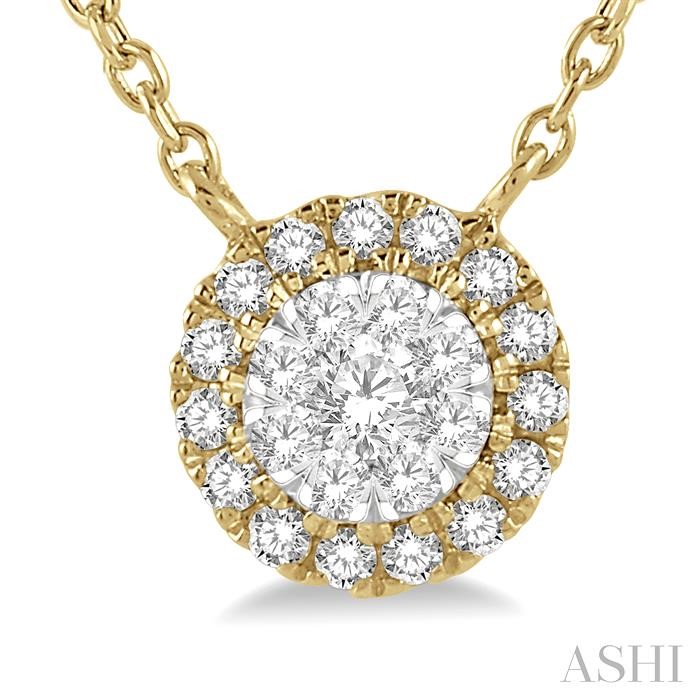 Round Shape Halo Lovebright Essential Diamond Pendant