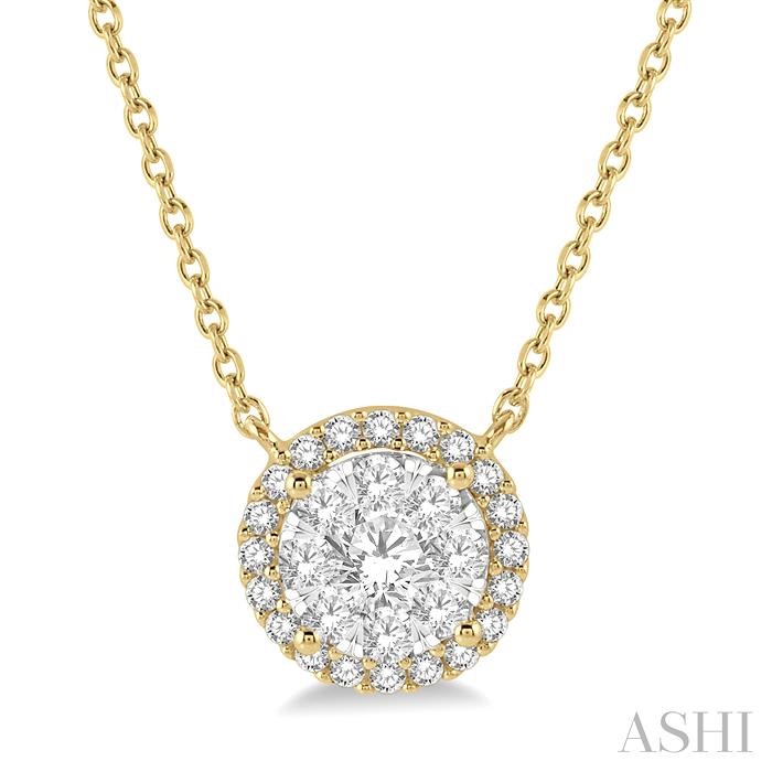 Round Shape Halo Lovebright Essential Diamond Pendant