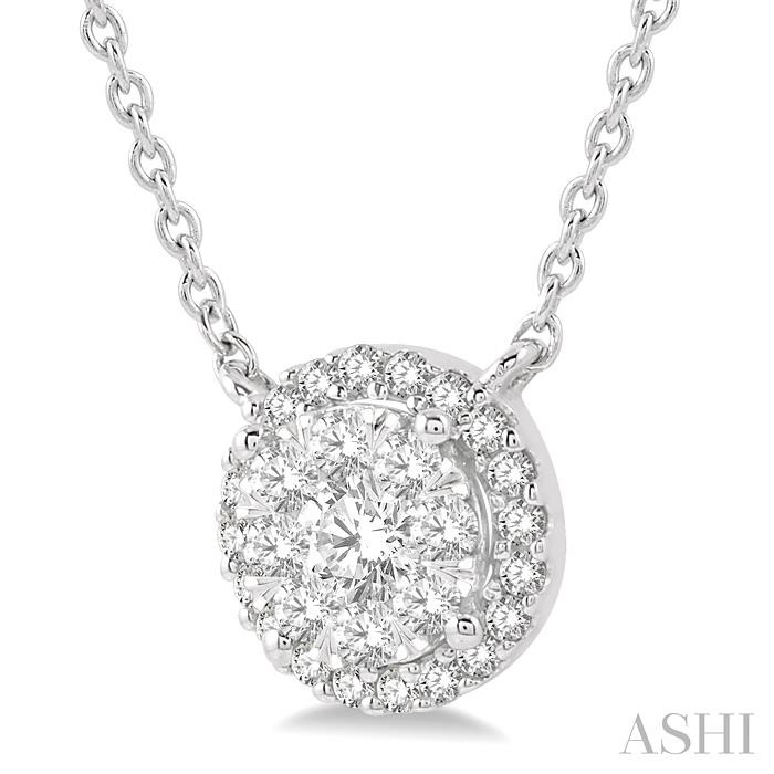 Round Shape Halo Lovebright Essential Diamond Pendant-2