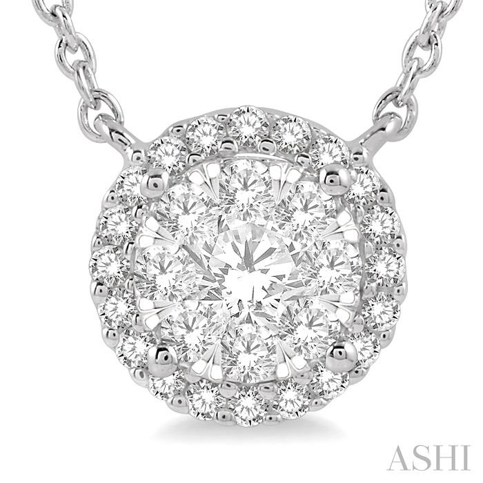 Round Shape Halo Lovebright Essential Diamond Pendant-3