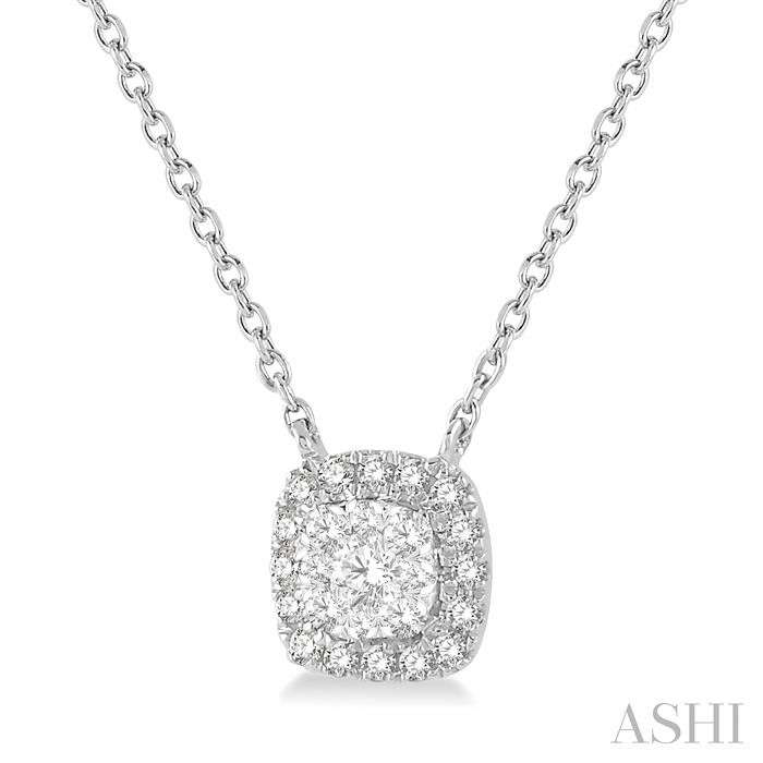 Cushion Shape Halo Lovebright Essential Diamond Pendant-2