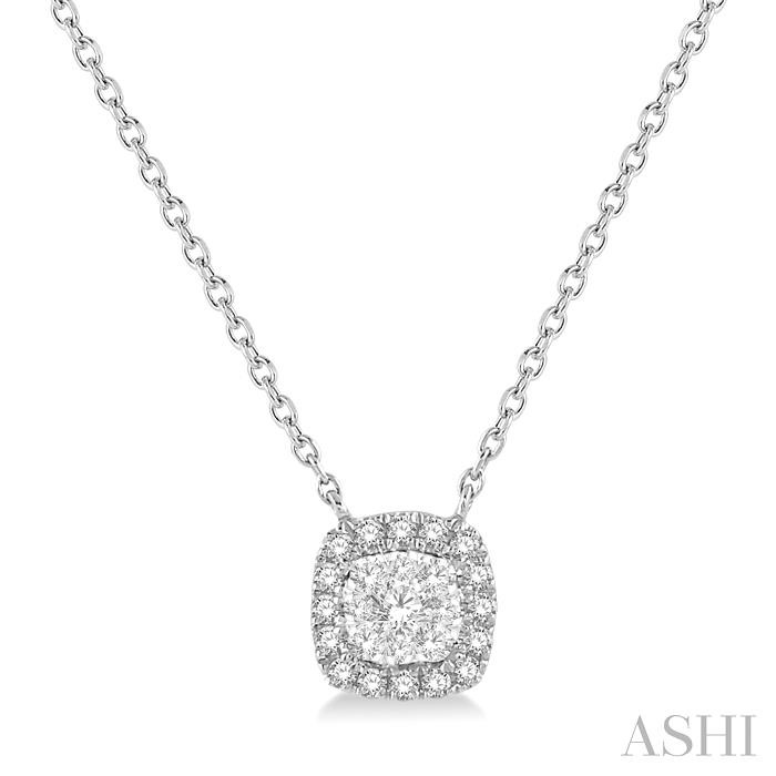 Cushion Shape Halo Lovebright Essential Diamond Pendant