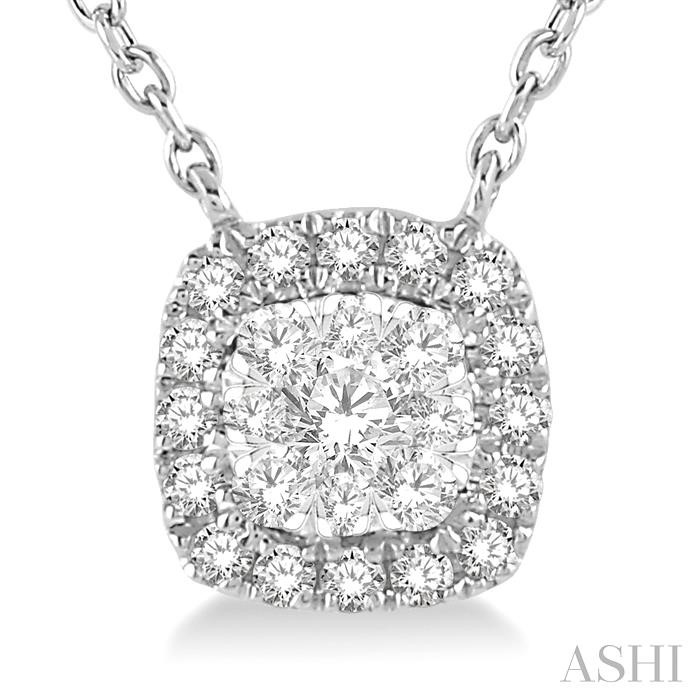 Cushion Shape Halo Lovebright Essential Diamond Pendant-3