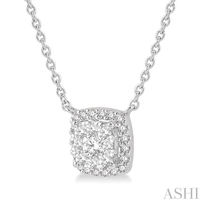 Cushion Shape Halo Lovebright Essential Diamond Pendant-2