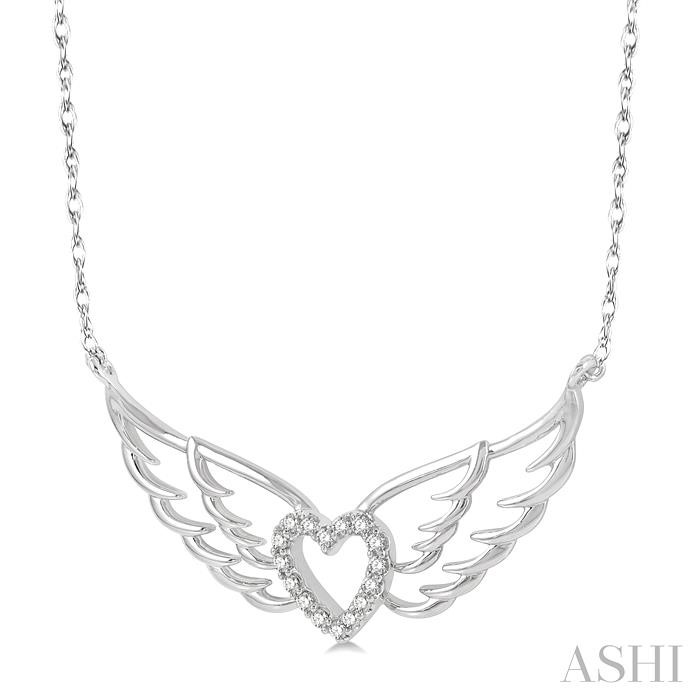 Angel Wings Heart Shape Diamond Necklace-2