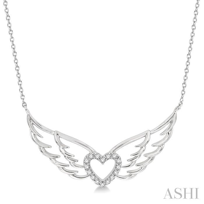 ANGEL WINGS HEART SHAPE DIAMOND NECKLACE