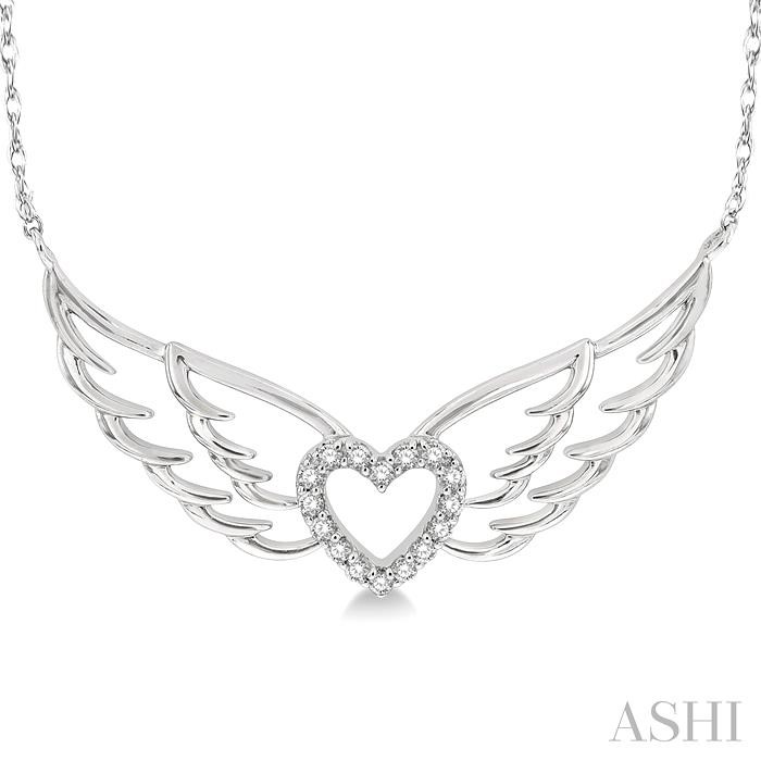Angel Wings Heart Shape Diamond Necklace-3