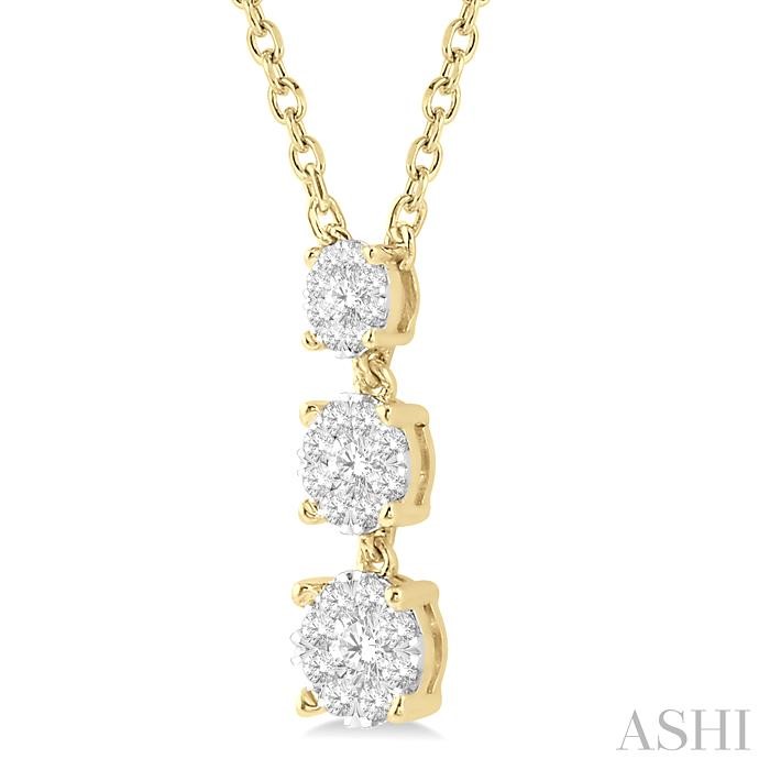 Round Shape Past Present & Future Lovebright Diamond Pendant-2