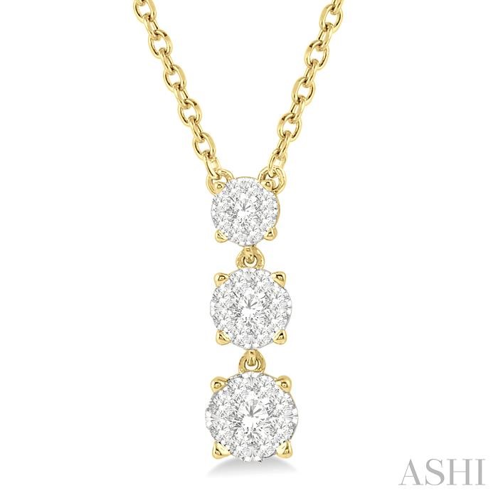 ROUND SHAPE PAST PRESENT & FUTURE LOVEBRIGHT DIAMOND NECKLACE