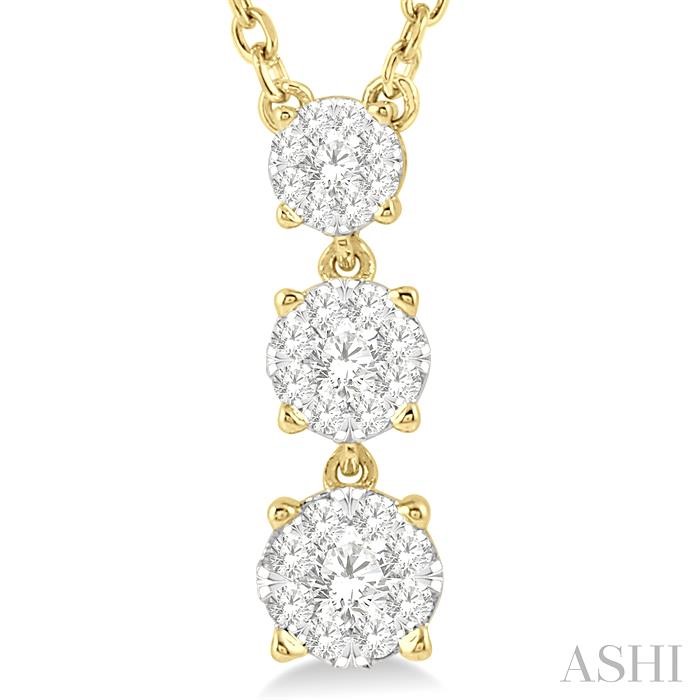 Round Shape Past Present & Future Lovebright Diamond Pendant-3