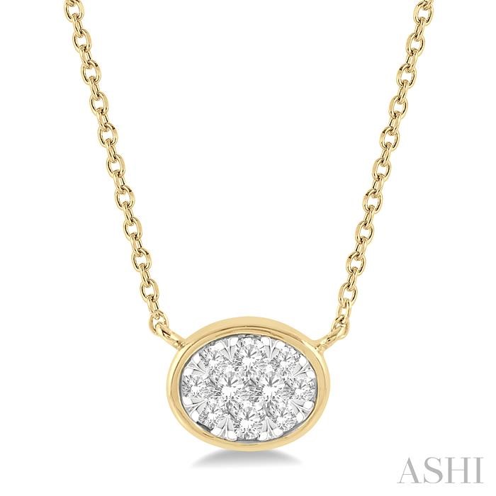 OVAL SHAPE EAST-WEST LOVEBRIGHT DIAMOND FASHION NECKLACE