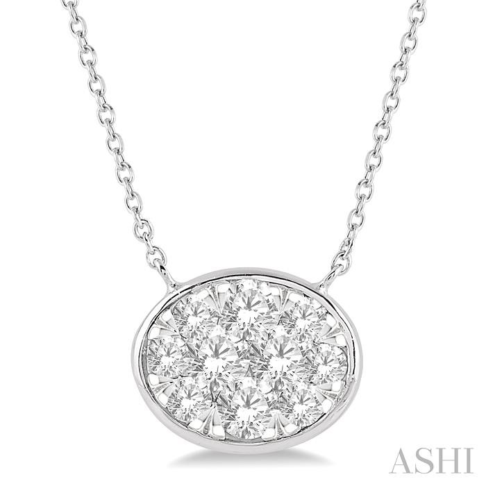 OVAL SHAPE LOVEBRIGHT ESSENTIAL DIAMOND NECKLACE
