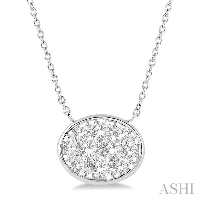 OVAL SHAPE LOVEBRIGHT ESSENTIAL DIAMOND NECKLACE