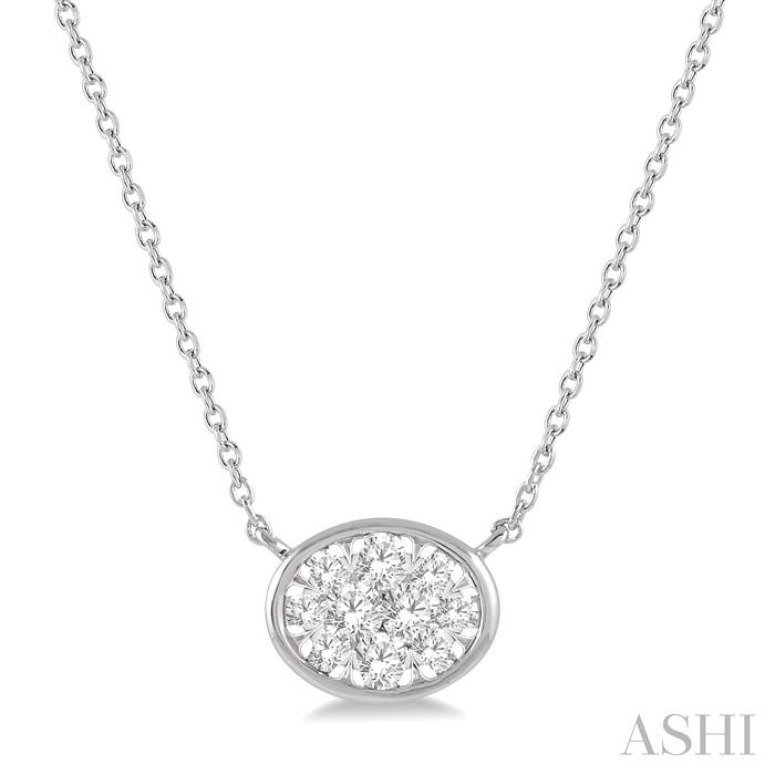 OVAL SHAPE LOVEBRIGHT ESSENTIAL DIAMOND NECKLACE