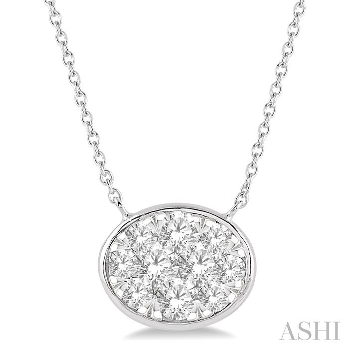 OVAL SHAPE LOVEBRIGHT ESSENTIAL DIAMOND NECKLACE