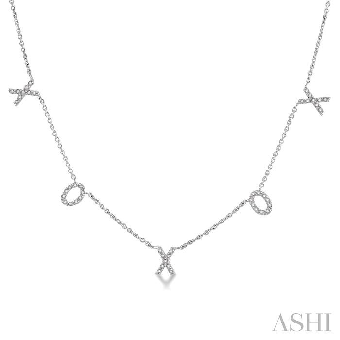 X & O SHAPE DIAMOND STATION NECKLACE