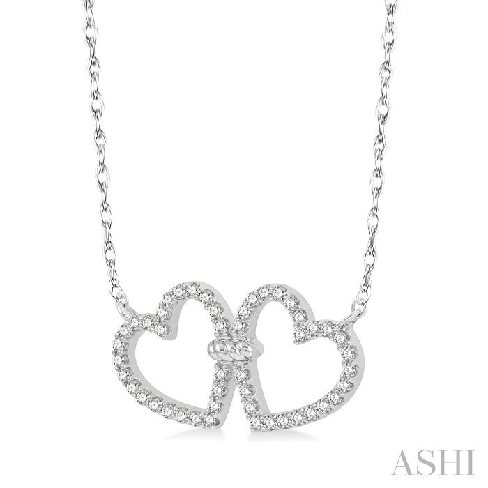 Twin Heart Shape Diamond Necklace-2