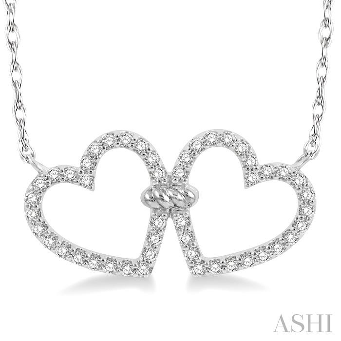 Twin Heart Shape Diamond Necklace-3