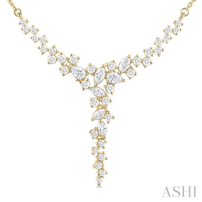 Mixed Shape Scatter Diamond Necklace-2