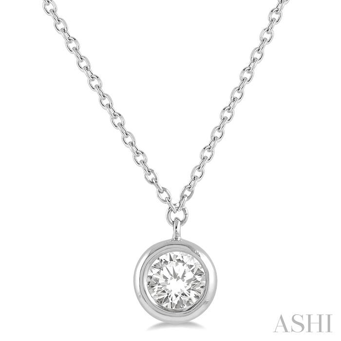 ROUND SHAPE BEZEL SET DIAMOND NECKLACE