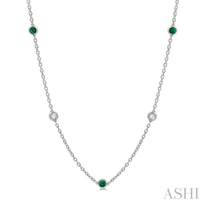 GEMSTONE & DIAMOND STATION NECKLACE