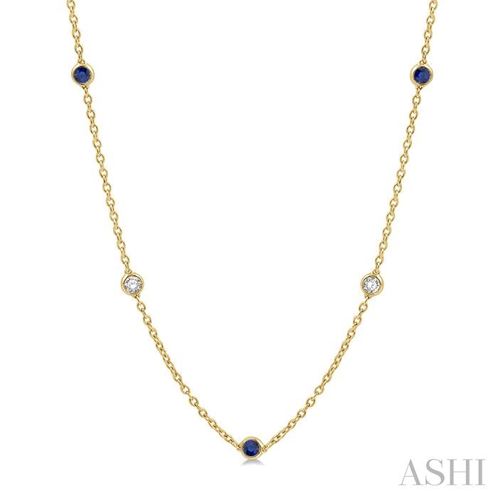 GEMSTONE & DIAMOND STATION NECKLACE