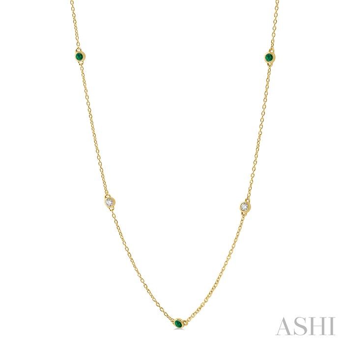 Gemstone & Diamond Station Necklace-2