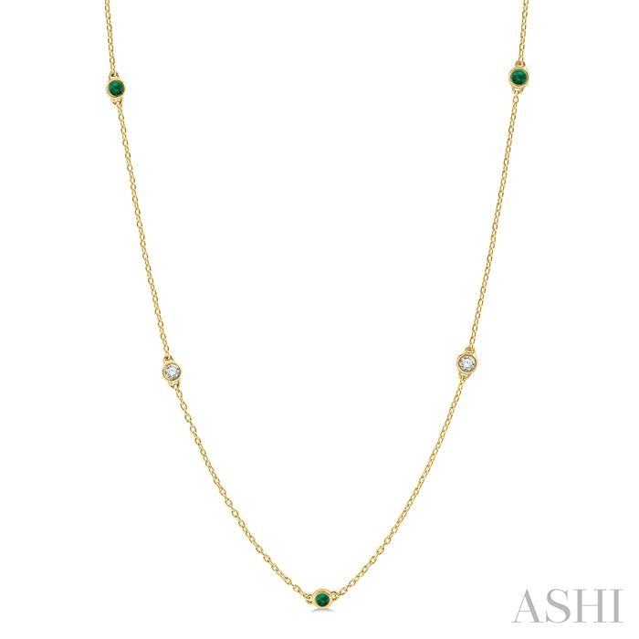 Gemstone & Diamond Station Necklace
