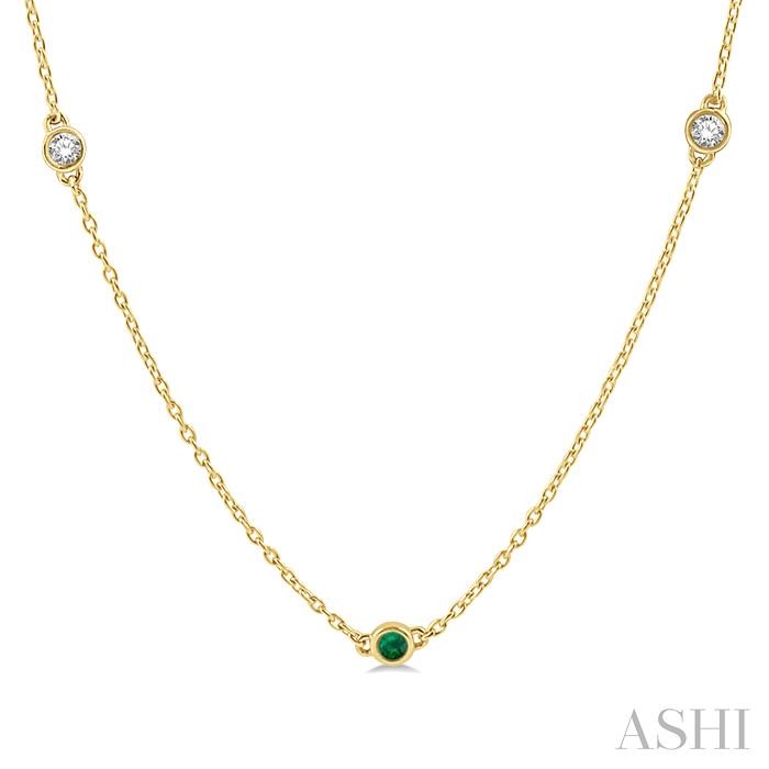 Gemstone & Diamond Station Necklace-3