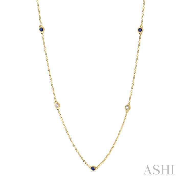 Gemstone & Diamond Station Necklace-2