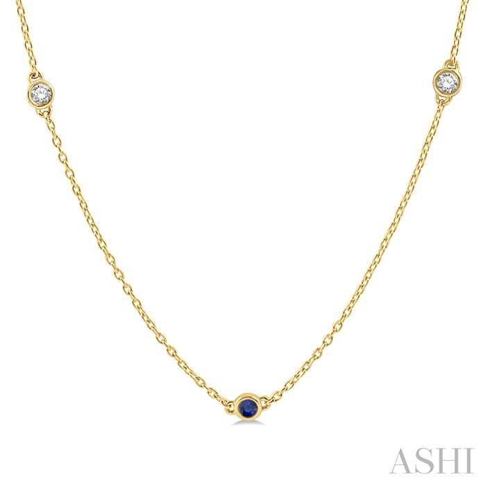 Gemstone & Diamond Station Necklace-3
