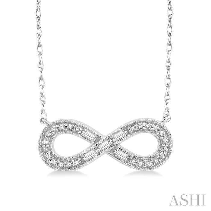 INFINITY SHAPE BAGUETTE DIAMOND FASHION NECKLACE